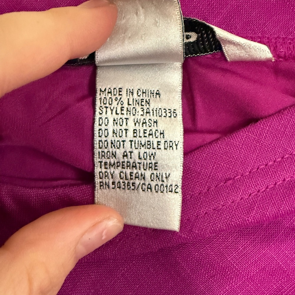 Statement Bias Cut Linen Midi Skirt Bright Purple Womens 10 M/L Maximalist Artsy - Picture 4 of 6